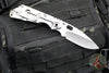 Mick Strider SnG Folder- Drop Point- Gray Rifle Pattern G-10/ Stonewash Titanium- Stonewash Blade