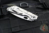 Mick Strider SnG Folder- Drop Point- Gray Rifle Pattern G-10/ Stonewash Titanium- Stonewash Blade