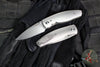 Three Rivers Manufacturing- Neutron 2- Linerlock- Titanium Handle- 3D Contoured Pinstripe Pattern- Stonewash Blade
