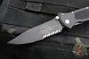 Vintage 10/1998 Microtech MINI Socom Elite- Manual- Black Handle- Black Part Serrated Blade