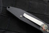 Vintage 10/1998 Microtech MINI Socom Elite- Manual- Black Handle- Black Part Serrated Blade