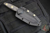 Microtech Socom Alpha- Mini- Tanto Edge- Carbon Fiber Handle- Black Full Serrated DLC Blade 114M-3 DLCCFS