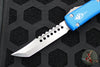 Microtech Ultratech OTF Knife- Hellhound- Blue Handle- Stonewash Blade 119-10 BLS