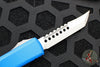 Microtech Ultratech OTF Knife- Hellhound- Blue Handle- Stonewash Blade 119-10 BLS