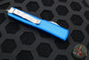 Microtech Ultratech OTF Knife- Hellhound- Blue Handle- Stonewash Blade 119-10 BLS