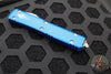 Microtech Ultratech OTF Knife- Hellhound- Blue Handle- Stonewash Blade 119-10 BLS