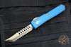 Microtech Ultratech OTF Knife- Hellhound Edge- Blue Handle- Bronzed Blade 119-13 BLS