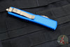 Microtech Ultratech OTF Knife- Hellhound Edge- Blue Handle- Bronzed Blade 119-13 BLS