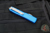 Microtech Ultratech OTF Knife- Single Edge- Blue Handle- Apocalyptic Blade 121-10 APBL