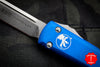 Microtech Ultratech OTF Knife- Single Edge- Blue With Stonewash Blade 121-10 BL