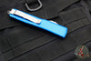 Microtech Ultratech OTF Knife- Single Edge- Blue Handle- Stonewash Part Serrated Blade 121-11 BL
