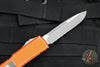 Microtech Ultratech OTF Knife- Distressed Orange Handle- Stonewash Part Serrated Blade 121-11 DOR