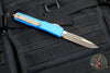Microtech Ultratech OTF Knife- Single Edge- Blue Handle- Bronze Apocalyptic Blade 121-13 APBL