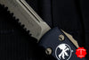 Microtech Ultratech OTF Knife- Single Edge- Black Handle- Bronzed Part Serrated Blade 121-14