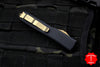 Microtech Ultratech OTF Knife- Single Edge- Black Handle- Bronzed Part Serrated Blade 121-14