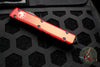 Microtech Ultratech OTF Knife- Red Handle- Black Part Serrated Blade 121-2 RD