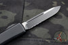 Microtech Ultratech OTF Knife- Single Edge- Tactical- Black Handle- Part Serrated Black Blade 121-2 T