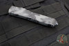 Microtech Ultratech OTF Knife- Single Edge- Urban Camo Handle- Urban Camo Finished Part Serrated Blade 121-2 UCS