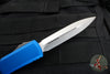 Microtech Ultratech OTF Knife- Double Edge- Blue Handle- Stonewash Plain Edge blade 122-10 BL