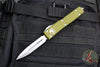 Microtech Ultratech OTF Knife- Double Edge- OD Green Handle- Full Serrated Stonewash Blade 122-12 OD