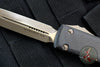 Microtech Ultratech OTF Knife- Double Edge- Special Carbon Fiber Top- Bronzed Apocalyptic Blade and Hardware 122-13 APCFS