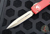 Microtech Ultratech OTF Knife- Double Edge- Red Handle- Stonewash Plain Edge 122-13 RD