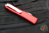 Microtech Ultratech OTF Knife- Tanto Edge- Red Handle- Stonewash Full Serrated Blade 123-10 RD