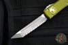 Microtech Ultratech OTF Knife- Tanto Edge- OD Green Handle- Apocalyptic Full Serrated Blade 123-12 APOD