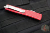 Microtech Ultratech OTF Knife- Tanto Edge- Distressed Red Handle- Stonewash Full Serrated Blade 123-12 DRD
