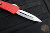 Microtech Troodon OTF Knife- Double Edge- Red Handle- Stonewash Blade 138-10 RD