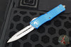 Microtech Blue Combat Troodon Double Edge OTF Stonewash Full Serrated Blade 142-12 BL
