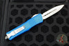 Microtech Blue Combat Troodon Double Edge OTF Stonewash Full Serrated Blade 142-12 BL
