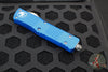 Microtech Blue Combat Troodon Double Edge OTF Stonewash Full Serrated Blade 142-12 BL