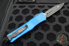 Microtech Combat Troodon OTF Knife- Double Edge- Blue With Black Plain Edge Blade 142-1 BL