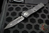Microtech Combat Troodon OTF Knife- Tactical- Double Edge- Black Handle- Part Serrated Black Blade 142-2 T