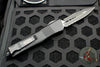 Microtech Combat Troodon OTF Knife- Tactical- Double Edge- Black Handle- Part Serrated Black Blade 142-2 T