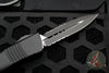 Microtech Combat Troodon OTF Knife- Tactical- Double Edge- Black Handle- Part Serrated Black Blade 142-2 T