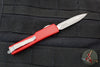 Microtech UTX-70 OTF Knife- Double Edge- Red Handle- Apocalyptic Blade 147-10 APRD