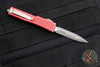 Microtech UTX-70 OTF Knife- Double Edge- Distressed Red Handle- Apocalyptic Blade 147-10 DRD