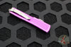 Microtech UTX-70 OTF Knife- Double Edge- Distressed Violet Handle- Double Full Serrated Apocalyptic Blade 147-D12 DVI