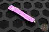 Microtech UTX-70 OTF Knife- Double Edge- Distressed Violet Handle- Double Full Serrated Apocalyptic Blade 147-D12 DVI
