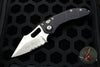 Microtech Stitch OTS Auto Knife- Black Handle- Stonewash Part Serrated Blade 169-11