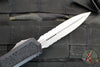Microtech Makora- Double Edge- Black With Stonewash Part Serrated Edge 206-11 S