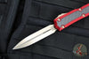 Microtech Makora- Double Edge- Red Handle With Carbon Fiber Inlay- Bronzed Plain Edge 206-13 RDCFIS