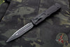 Microtech Dirac Delta OTF Knife- Double Edge- Tactical- Black Handle- Black Full Serrated Blade and Black HW 227-3 T