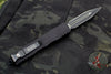 Microtech Dirac Delta OTF Knife- Double Edge- Tactical- Black Handle- Black Full Serrated Blade and Black HW 227-3 T