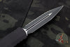 Microtech Dirac Delta OTF Knife- Double Edge- Tactical- Black Handle- Black Full Serrated Blade and Black HW 227-3 T