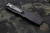 Microtech Dirac Delta OTF Knife- Double Edge- Tactical- Black Handle- Black Full Serrated Blade and Black HW 227-3 T