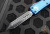 Microtech UTX-85 OTF Knife- Spartan Edge- Blue Handle- Black Blade 230-1 BL