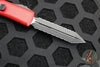 Microtech UTX-85 OTF Knife- Spartan Edge- Red Handle- Double Full Serrated Black Blade 230-D3 RD